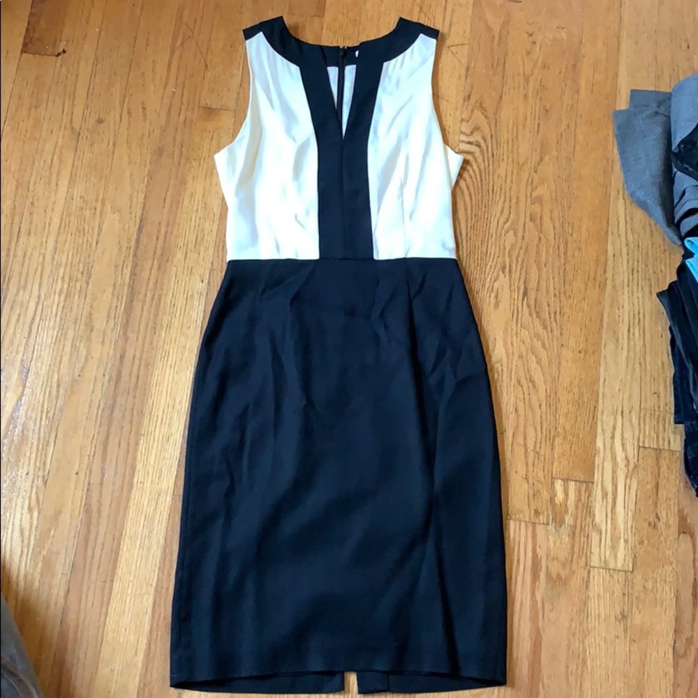 Banana Republic Black & White V Neck Dress